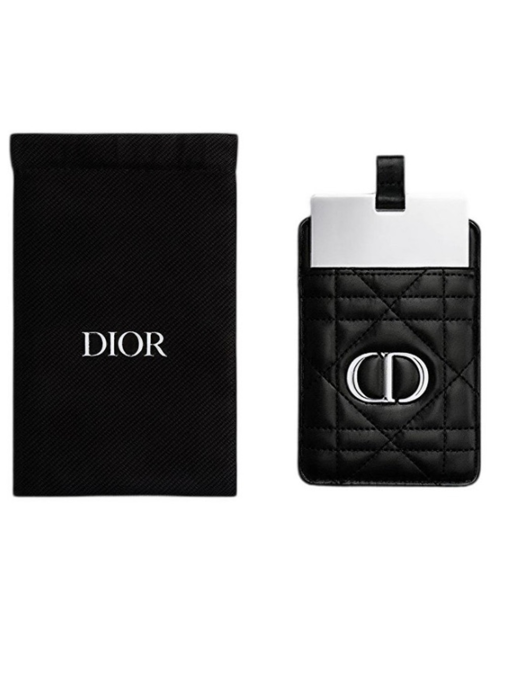 ✨ Dior Cannage Phone Mirror Card Holder Stick-On Phone Case Accessory-NIB